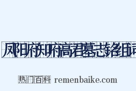 凤阳府知府高君墓志铭组词是什么意思的图片